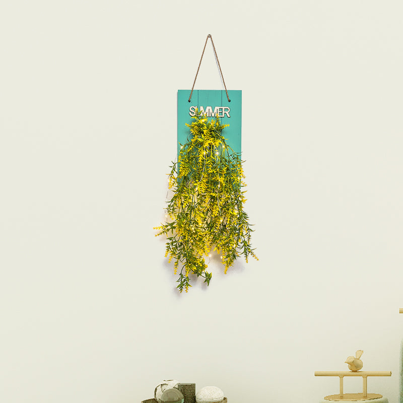 Skørter | Clear Bottle LED Wall Lamp with Plant Decoration Rustic Wall Mount Light in Teal