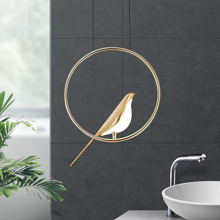 Lisslune | Circle Pendant Lamp with Bird Motifs – Modern Lighting Fixture for Home Decor & Unique Ceiling Design
