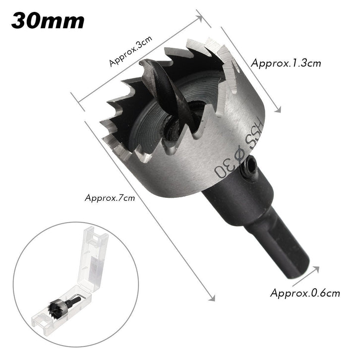 Lisslune | 5PCS Carbide Tip HSS Drill Hole Saw Set Stainless Steel Metal Alloy 16-30mm