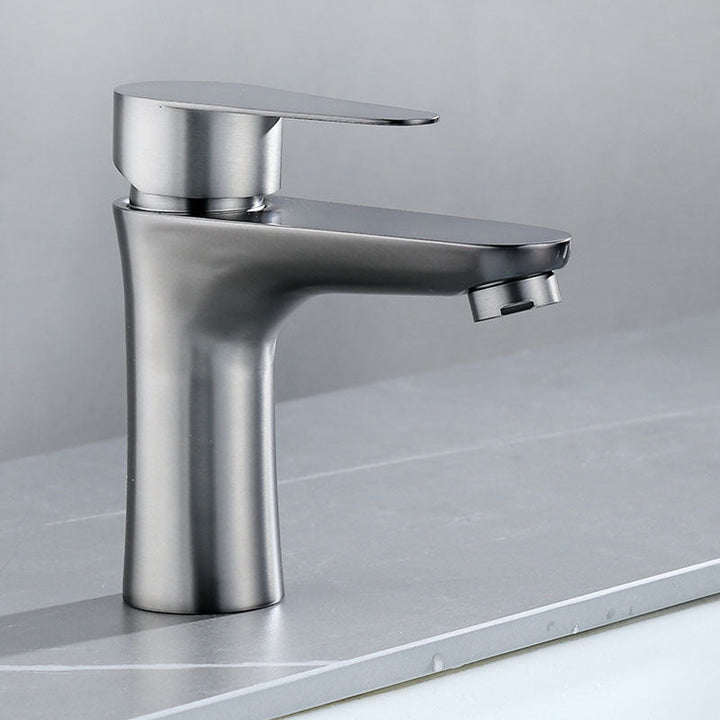 Lisslune | Contemporary Stainless Steel Basin Tap Lever Handles Low Arc Basin Mixer