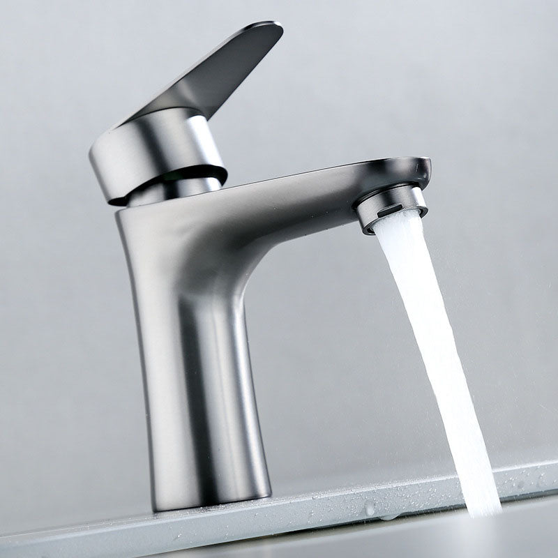 Lisslune | Contemporary Stainless Steel Basin Tap Lever Handles Low Arc Basin Mixer