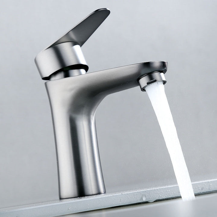 Lisslune | Contemporary Stainless Steel Basin Tap Lever Handles Low Arc Basin Mixer