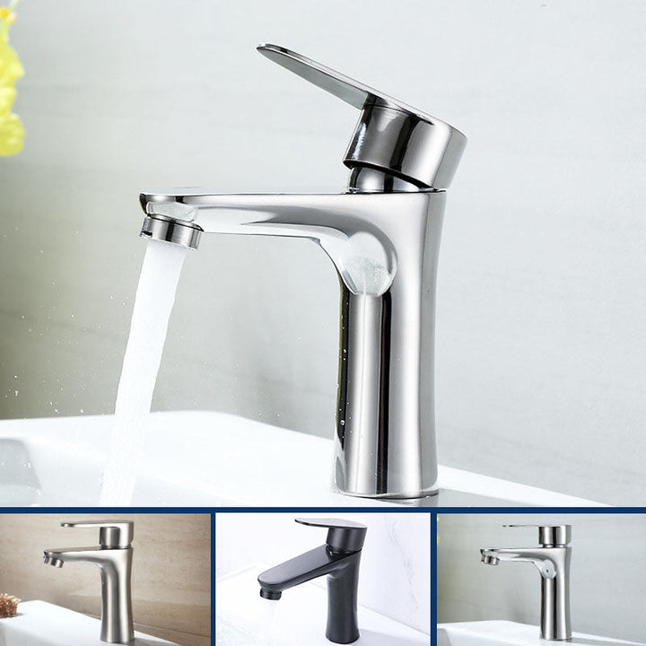 Lisslune | Contemporary Stainless Steel Basin Tap Lever Handles Low Arc Basin Mixer