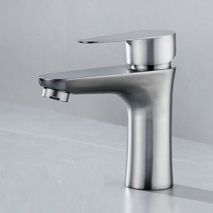 Lisslune | Contemporary Stainless Steel Basin Tap Lever Handles Low Arc Basin Mixer