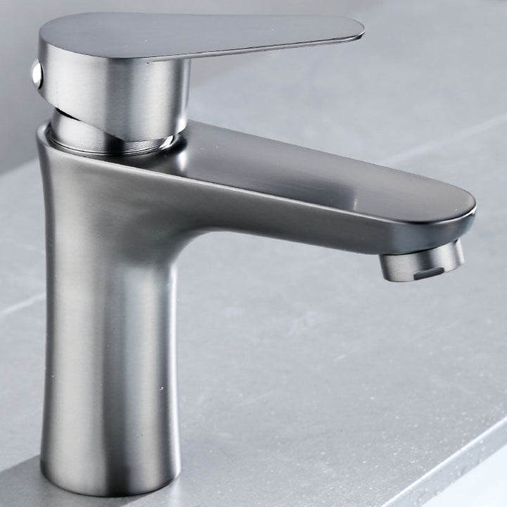 Lisslune | Contemporary Stainless Steel Basin Tap Lever Handles Low Arc Basin Mixer