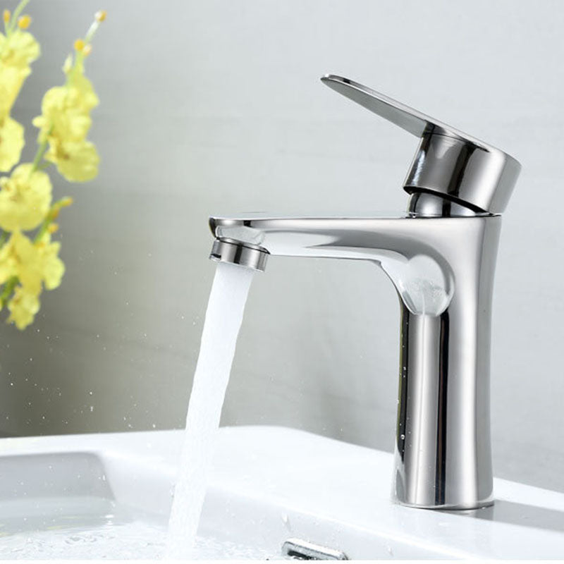 Lisslune | Contemporary Stainless Steel Basin Tap Lever Handles Low Arc Basin Mixer