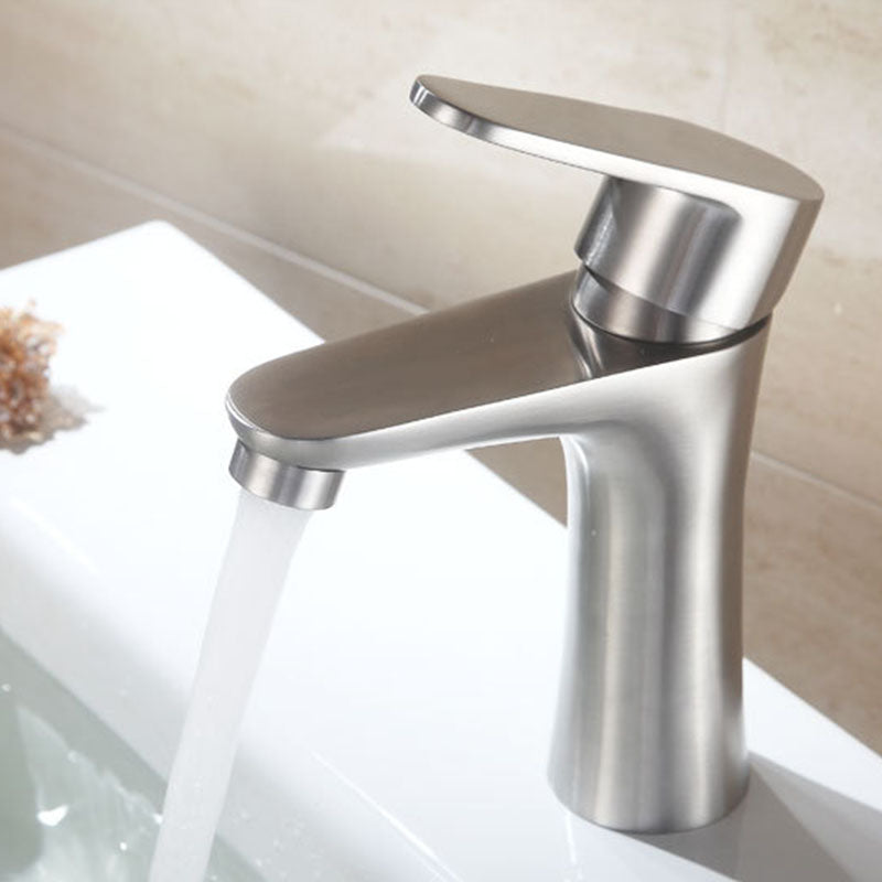 Lisslune | Contemporary Stainless Steel Basin Tap Lever Handles Low Arc Basin Mixer