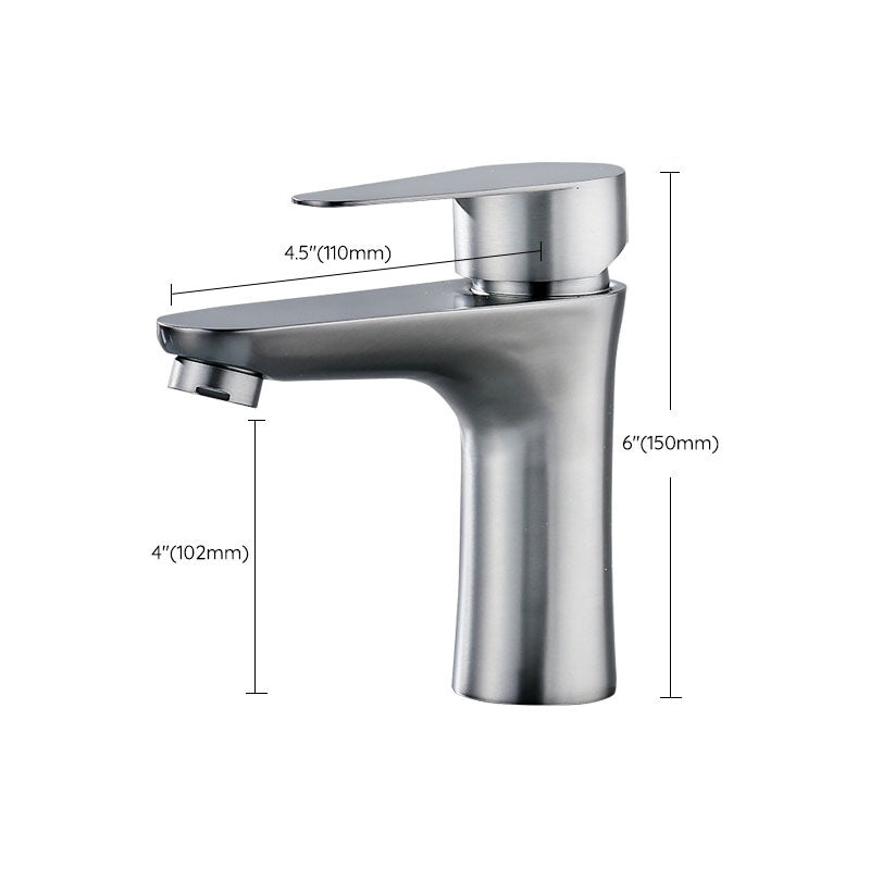 Lisslune | Contemporary Stainless Steel Basin Tap Lever Handles Low Arc Basin Mixer
