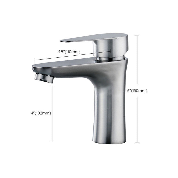Lisslune | Contemporary Stainless Steel Basin Tap Lever Handles Low Arc Basin Mixer