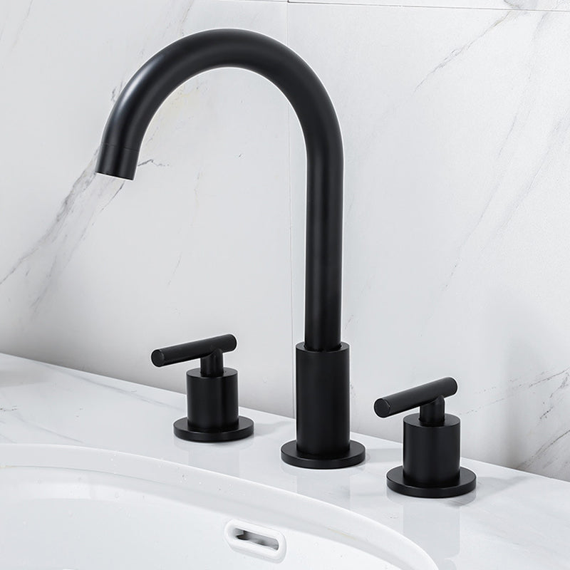 Lisslune | Modern 2-Handle Bathroom Sink Faucet 3-Hole Widespread Bathroom Faucet