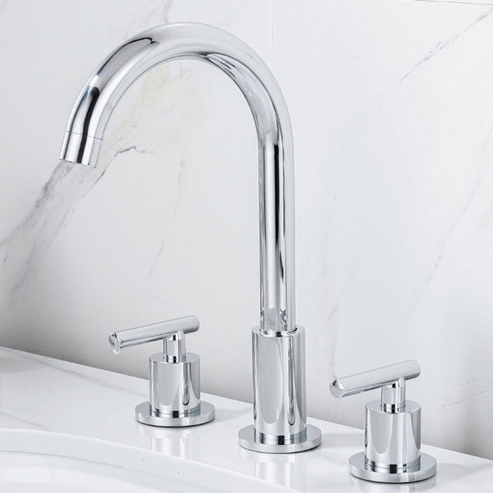 Lisslune | Modern 2-Handle Bathroom Sink Faucet 3-Hole Widespread Bathroom Faucet