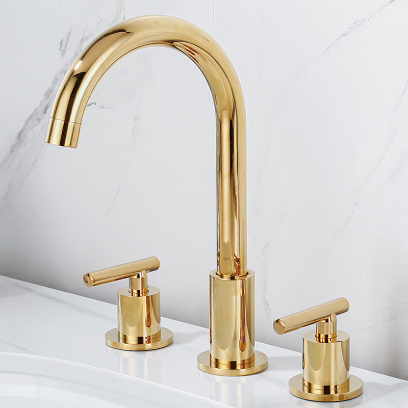 Lisslune | Modern 2-Handle Bathroom Sink Faucet 3-Hole Widespread Bathroom Faucet