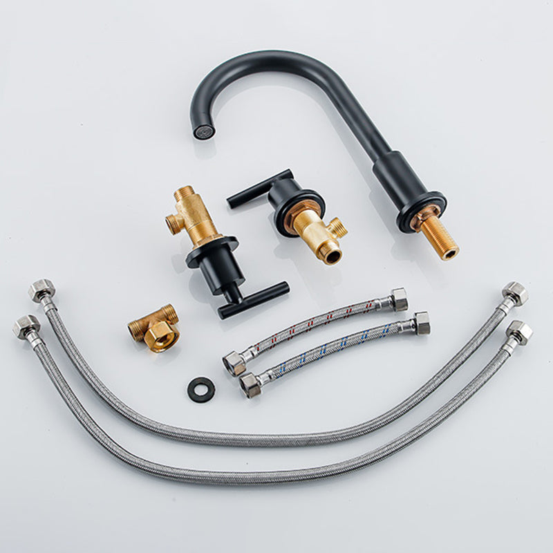 Lisslune | Modern 2-Handle Bathroom Sink Faucet 3-Hole Widespread Bathroom Faucet