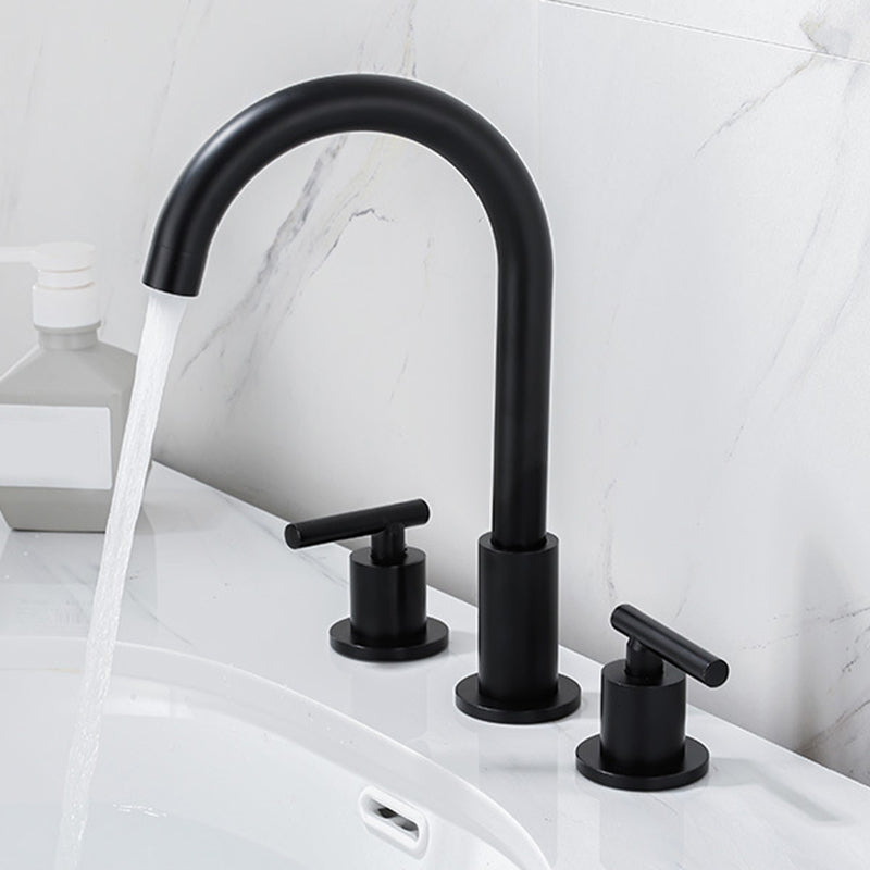 Lisslune | Modern 2-Handle Bathroom Sink Faucet 3-Hole Widespread Bathroom Faucet
