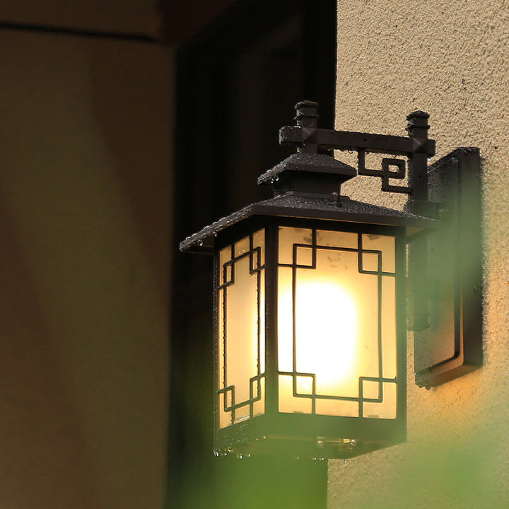 Skørter | Aluminium Black Finish Wall Lighting Window Decoration 1-Head Country Style Wall Lamp with Open Bottom Design