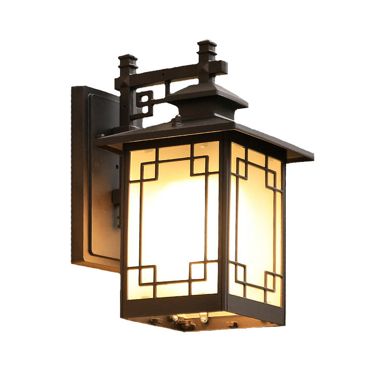 Skørter | Aluminium Black Finish Wall Lighting Window Decoration 1-Head Country Style Wall Lamp with Open Bottom Design