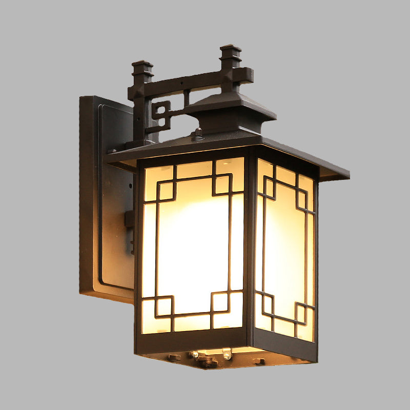 Skørter | Aluminium Black Finish Wall Lighting Window Decoration 1-Head Country Style Wall Lamp with Open Bottom Design