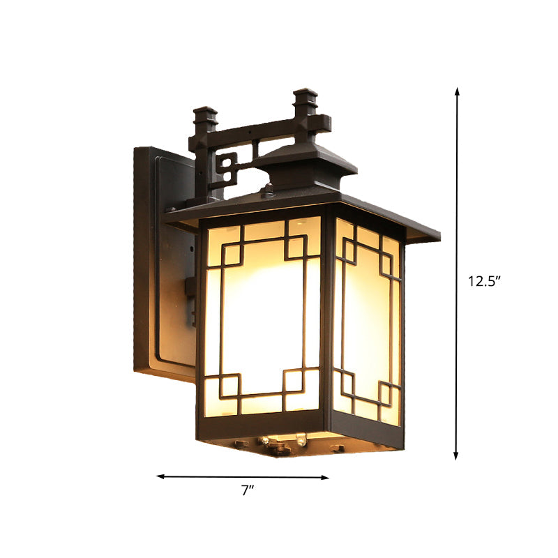 Skørter | Aluminium Black Finish Wall Lighting Window Decoration 1-Head Country Style Wall Lamp with Open Bottom Design