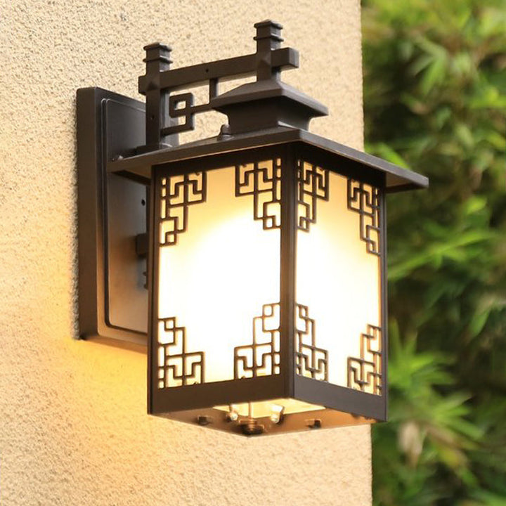 Skørter | Aluminium Black Finish Wall Lighting Window Decoration 1-Head Country Style Wall Lamp with Open Bottom Design