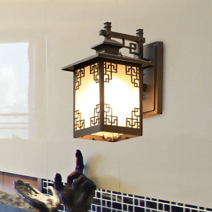 Skørter | Aluminium Black Finish Wall Lighting Window Decoration 1-Head Country Style Wall Lamp with Open Bottom Design