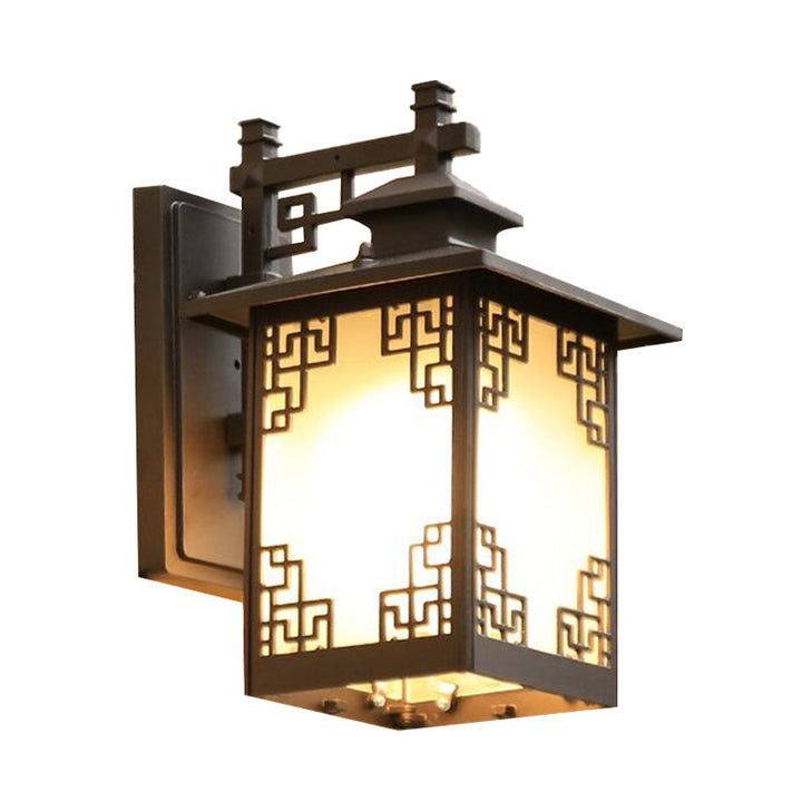 Skørter | Aluminium Black Finish Wall Lighting Window Decoration 1-Head Country Style Wall Lamp with Open Bottom Design
