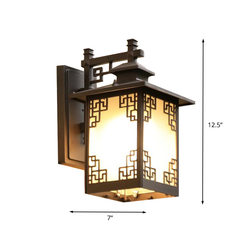 Skørter | Aluminium Black Finish Wall Lighting Window Decoration 1-Head Country Style Wall Lamp with Open Bottom Design