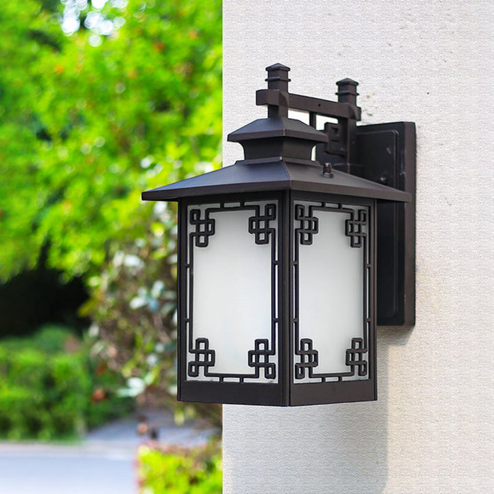 Skørter | Aluminium Black Finish Wall Lighting Window Decoration 1-Head Country Style Wall Lamp with Open Bottom Design