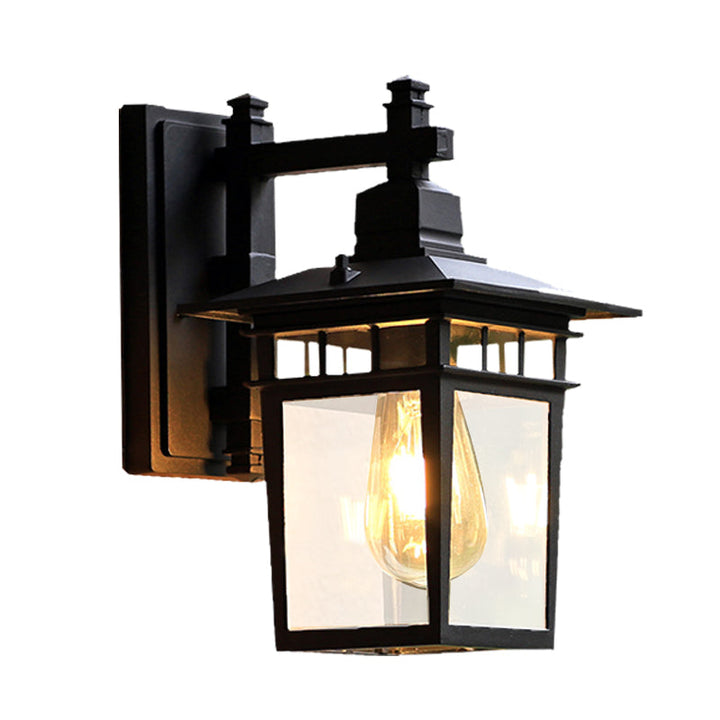Skørter | 8.5"/11" W 1-Pear Wall Lights Fixture Lodges Pavilion Clear Glass Wall Mounted Lighting in Black