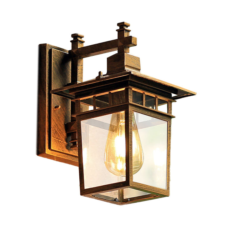 Skørter | Coffee Finish 1 Main Wall Lamp Lighting Country Pavilion Metal Wall Lamp Fixture with Clear Glass Shade, 8.5"/11" Width