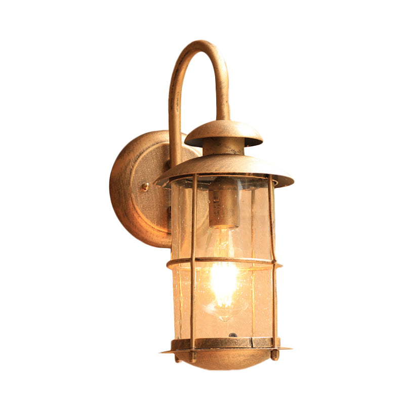 Skørter | Brass 1 Light Wall Lamp Fixture Land Water Glass Bamboo Shape Wall Mounted Lamp
