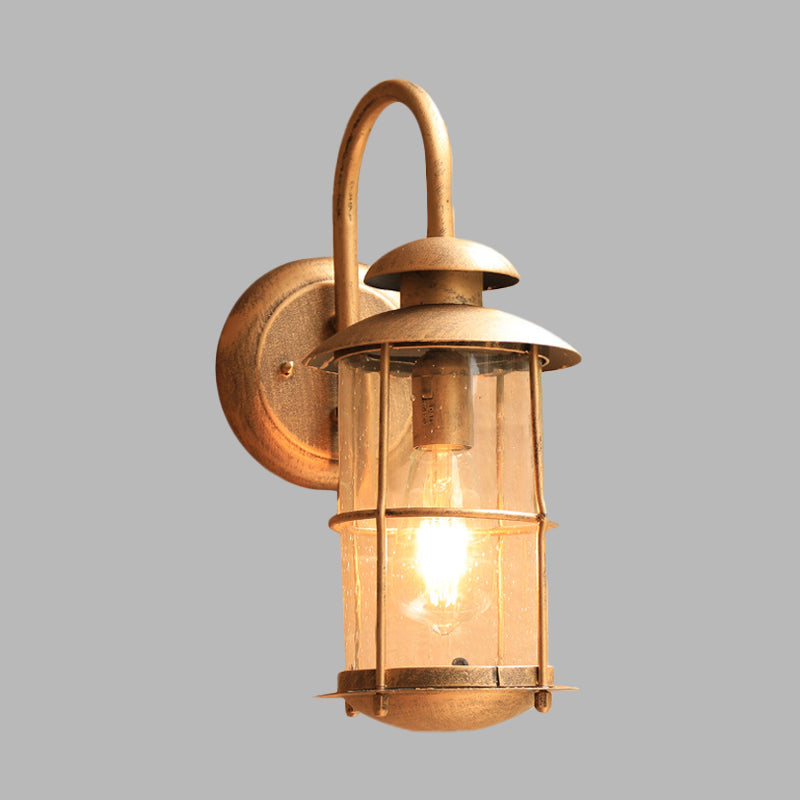 Skørter | Brass 1 Light Wall Lamp Fixture Land Water Glass Bamboo Shape Wall Mounted Lamp