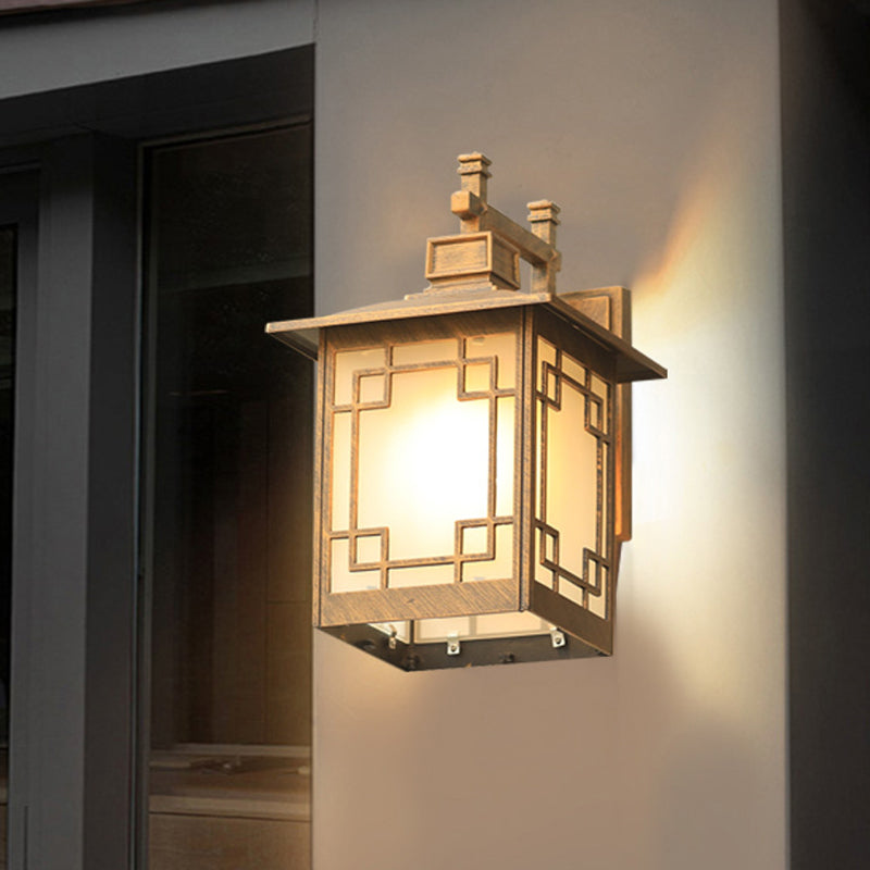 Skørter | 1-Head Open Bottom Wall Light Country House Brass/Black Finish Opal Matt Glass Wall Mounted Lamp Interior