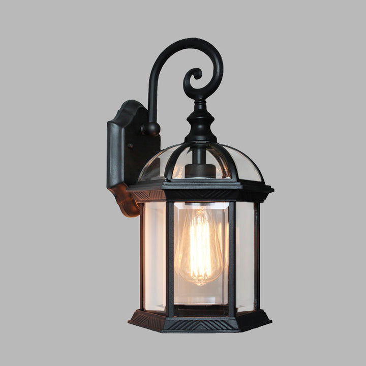 Skørter | Birdcage Courtyard Wall-mounted Lighting Farm Clear Glass 1 Bulb Brass/Black Finish Wall Lamp Fixture