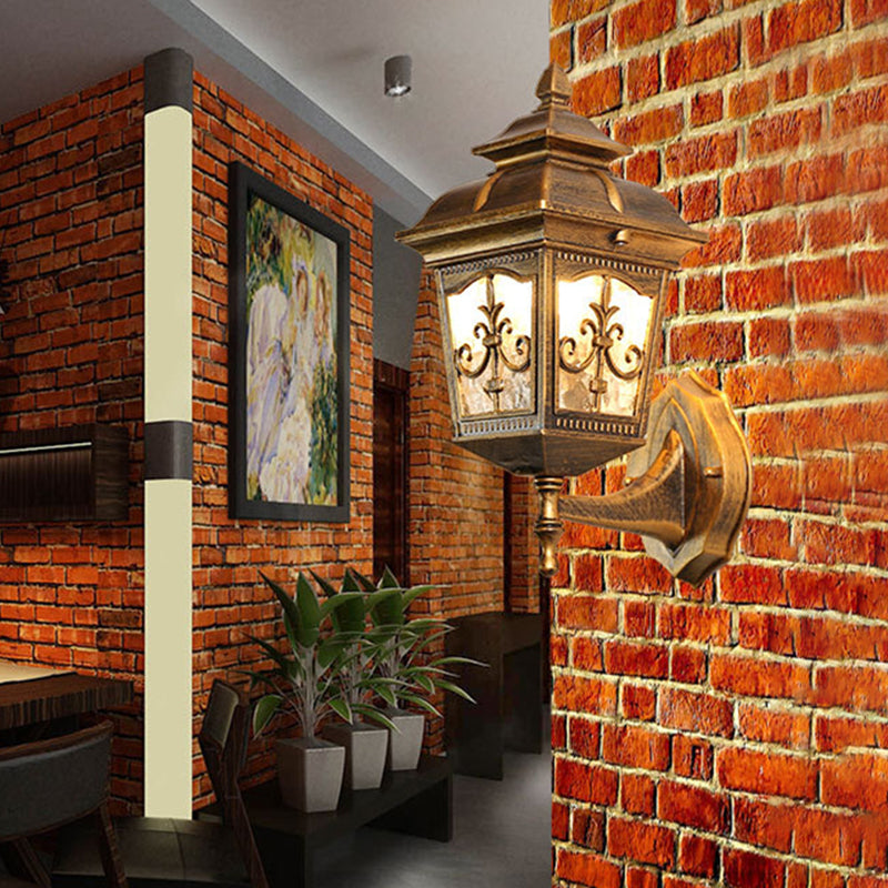Skørter | Aluminium Black/Brass Wall Lamp Light Arrow Flower 1 Bulb Rustic Up/Down Wall Lamp Fixture for Restaurant