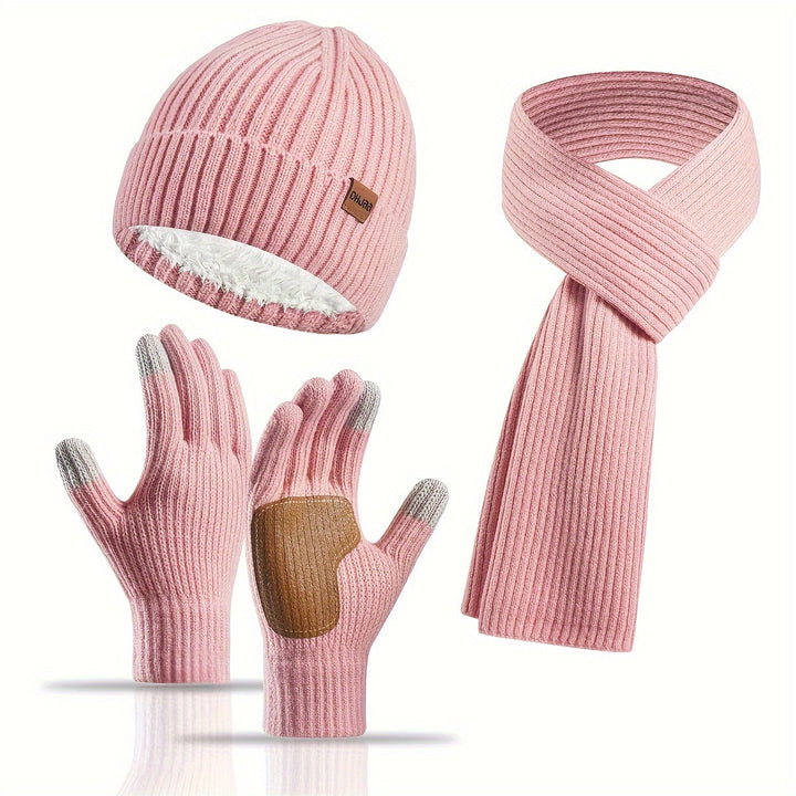 Lisslune | Winter Comfort Set – Knitted Beanie, Scarf and Gloves for Unisex