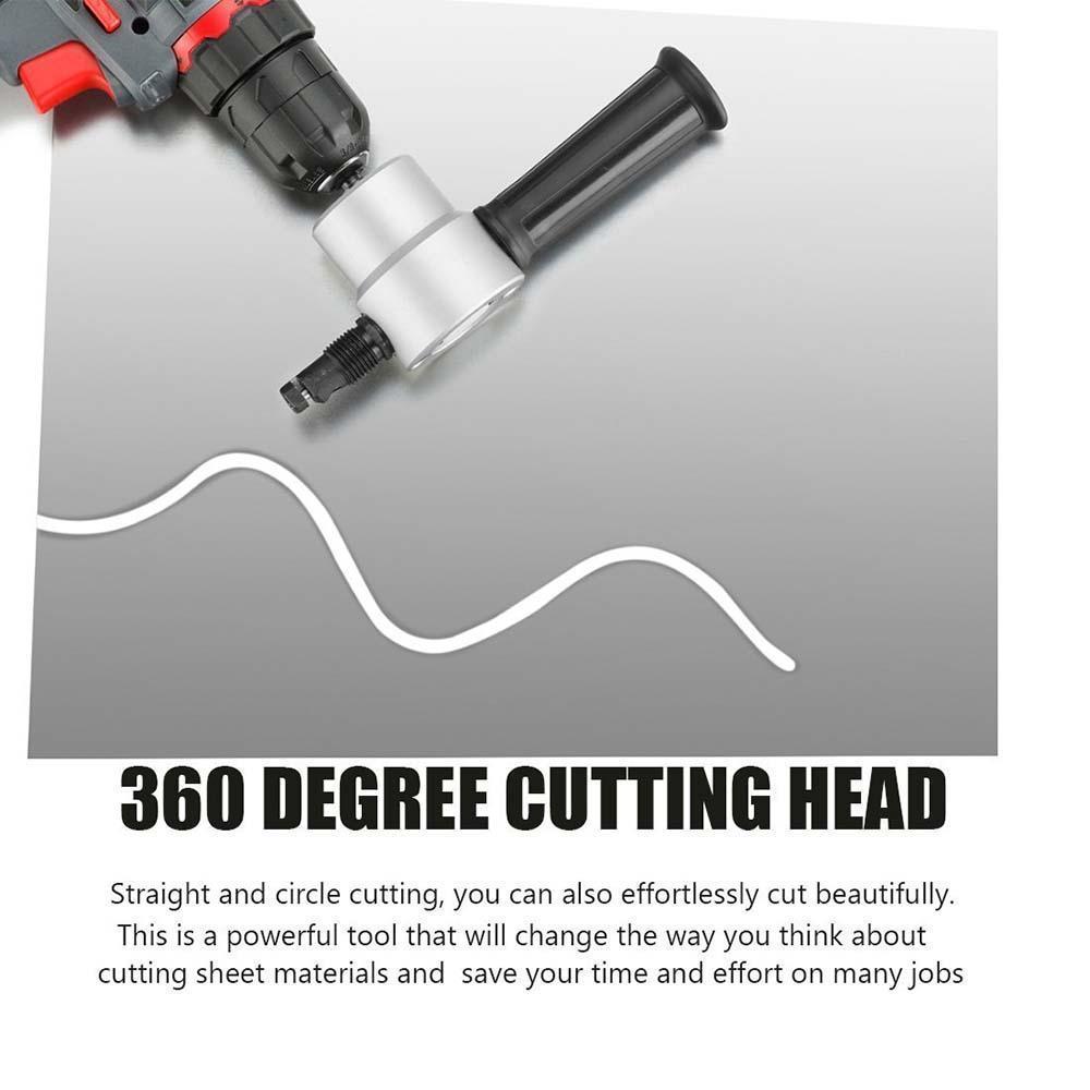 Lisslune | Nibbler Cutter Drill Attachment Double Head Metal Sheet