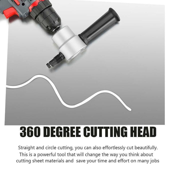 Lisslune | Nibbler Cutter Drill Attachment Double Head Metal Sheet