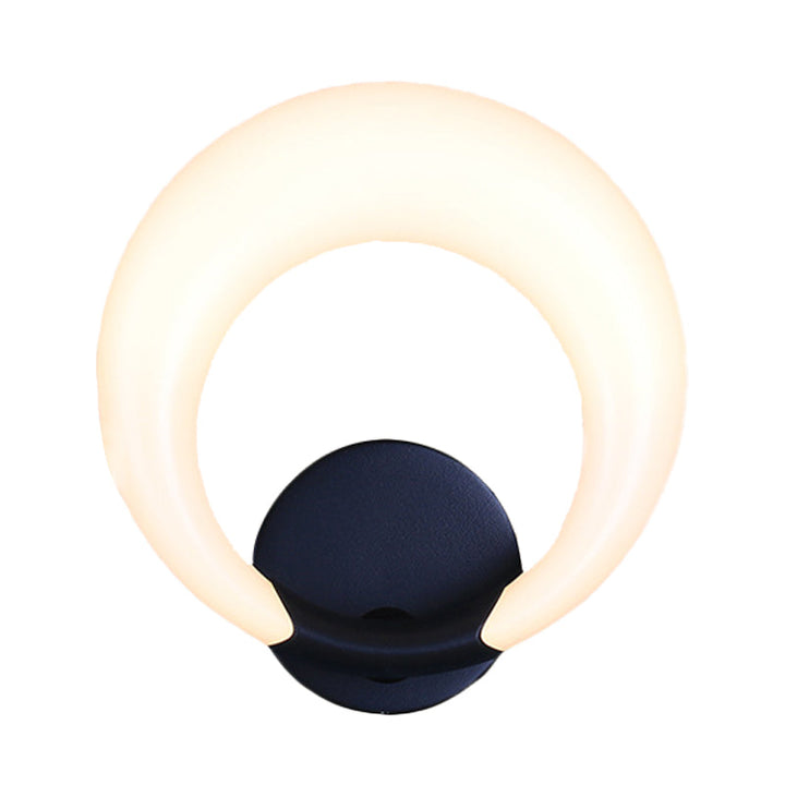 Lisslune | LED Nightstand Wall Lamp Nordic Style White/Black Wall Light with Circle Moon Acrylic Shade