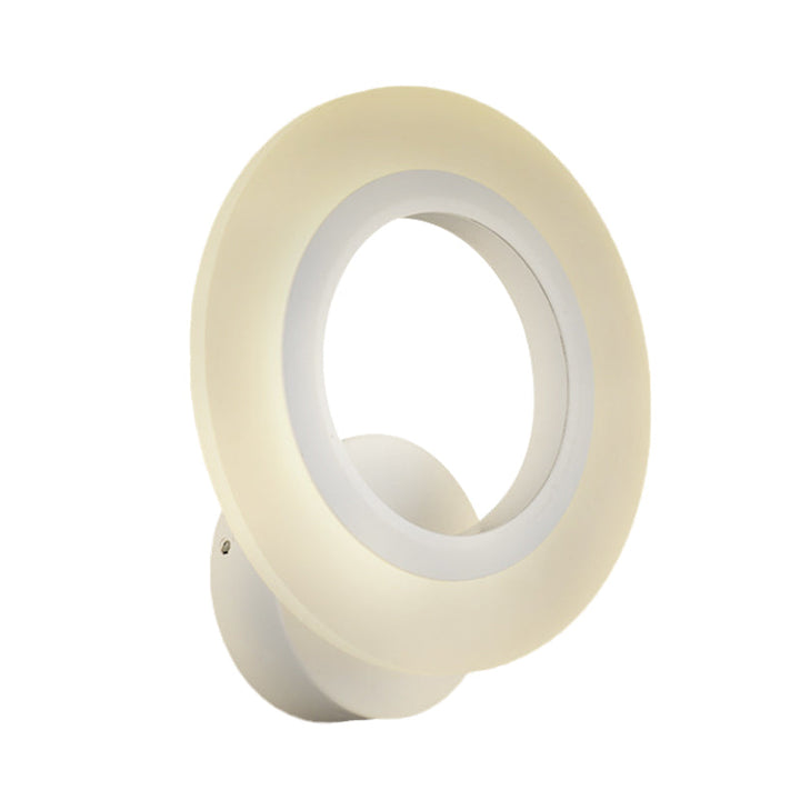 Lisslune | Modern LED Wall Mounted Light White Ring Wall Lamp with Acrylic Shade in Warm/White Light