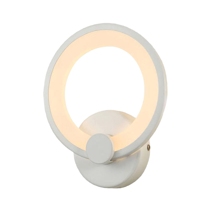 Lisslune | White Hoop Wall Spotlight Lighting Simple LED Acrylic Wall-Mounted Lamp Light for Corner