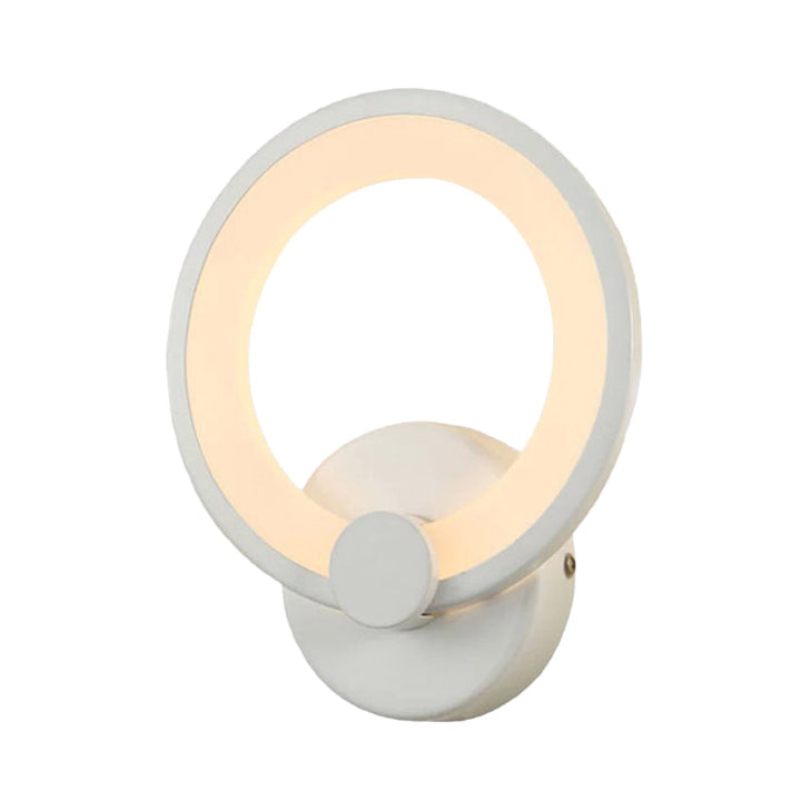 Lisslune | White Hoop Wall Spotlight Lighting Simple LED Acrylic Wall-Mounted Lamp Light for Corner