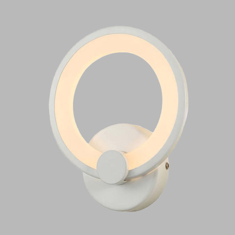 Lisslune | White Hoop Wall Spotlight Lighting Simple LED Acrylic Wall-Mounted Lamp Light for Corner
