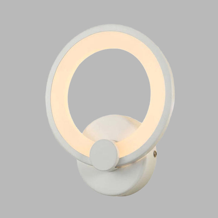 Lisslune | White Hoop Wall Spotlight Lighting Simple LED Acrylic Wall-Mounted Lamp Light for Corner