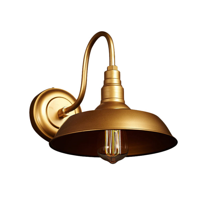 Skørter | Black/White Barn Wall Lamp Lighting Industrial 1 Light Dining Room Wall Mount Lighting with Goose Neck Arm, 10"/14" Width