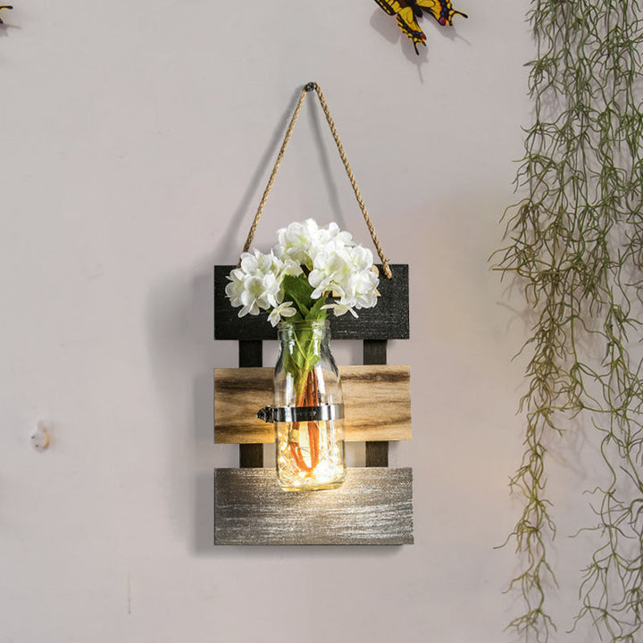Skørter | Nordic Flower Accent String Light for Tea Shop Clear Glass Wall Lamp in Pink/White/Yellow