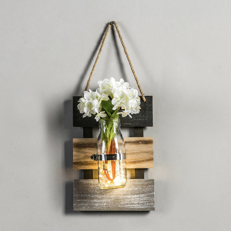 Skørter | Nordic Flower Accent String Light for Tea Shop Clear Glass Wall Lamp in Pink/White/Yellow
