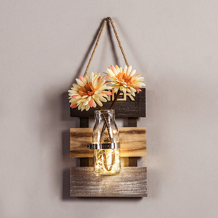 Skørter | Nordic Flower Accent String Light for Tea Shop Clear Glass Wall Lamp in Pink/White/Yellow