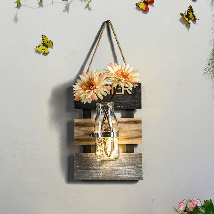 Skørter | Nordic Flower Accent String Light for Tea Shop Clear Glass Wall Lamp in Pink/White/Yellow