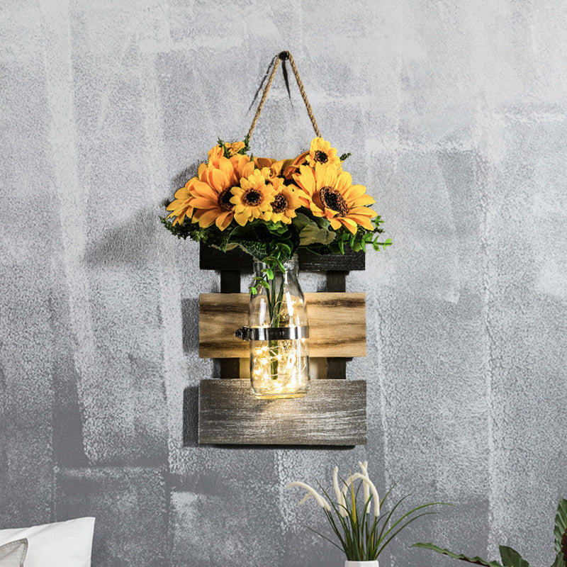 Skørter | Nordic Flower Accent String Light for Tea Shop Clear Glass Wall Lamp in Pink/White/Yellow
