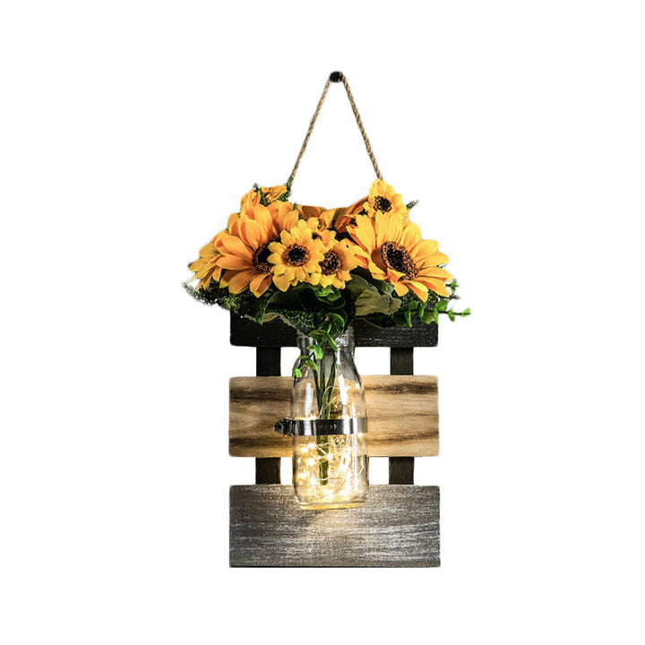 Skørter | Nordic Flower Accent String Light for Tea Shop Clear Glass Wall Lamp in Pink/White/Yellow